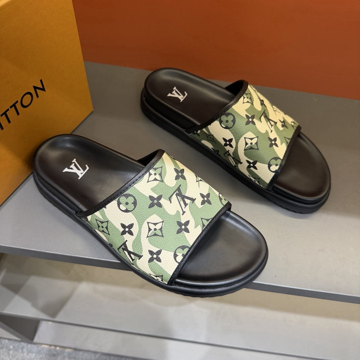 Louis Vuitton Monogram Pattern Slide Sandals