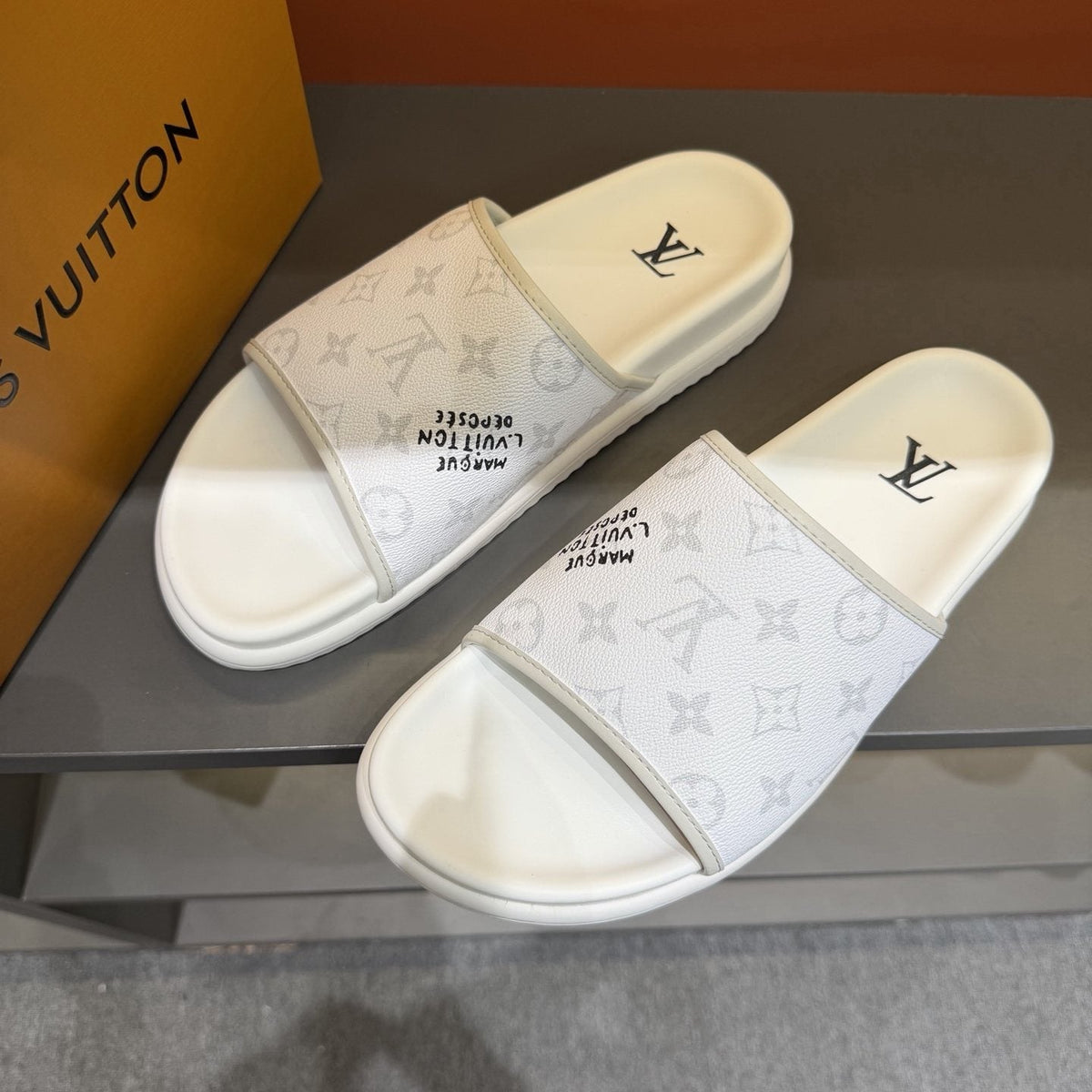 Louis Vuitton Monogram Pattern Slide Sandals