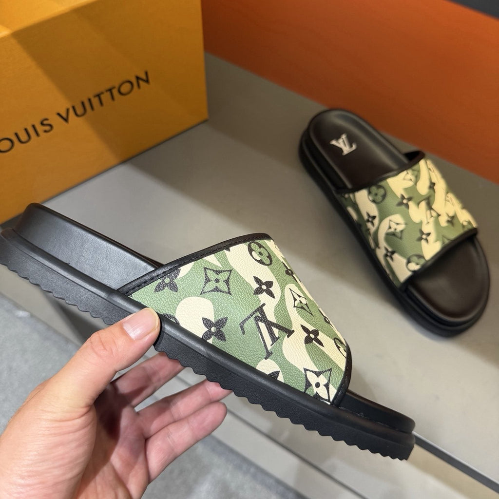Louis Vuitton Monogram Pattern Slide Sandals