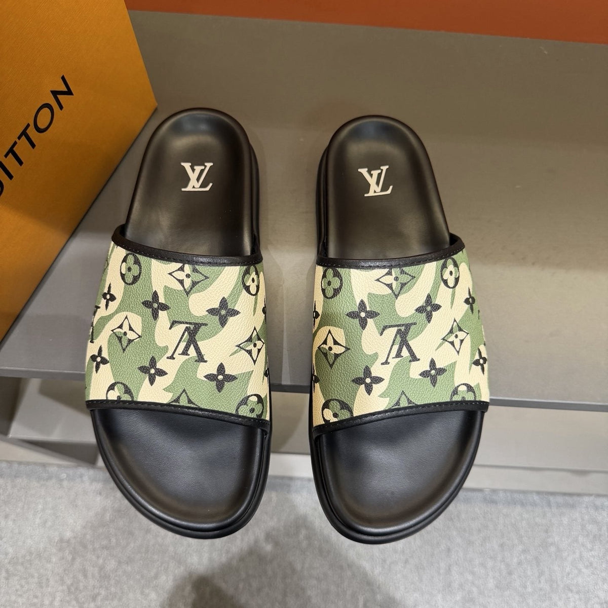 Louis Vuitton Monogram Pattern Slide Sandals