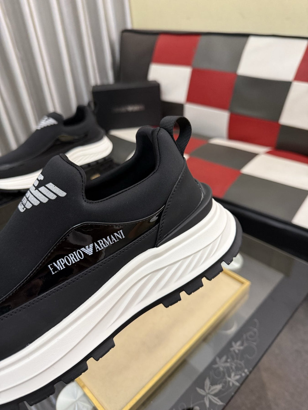 Armani Paneled Slip-On Sneakers