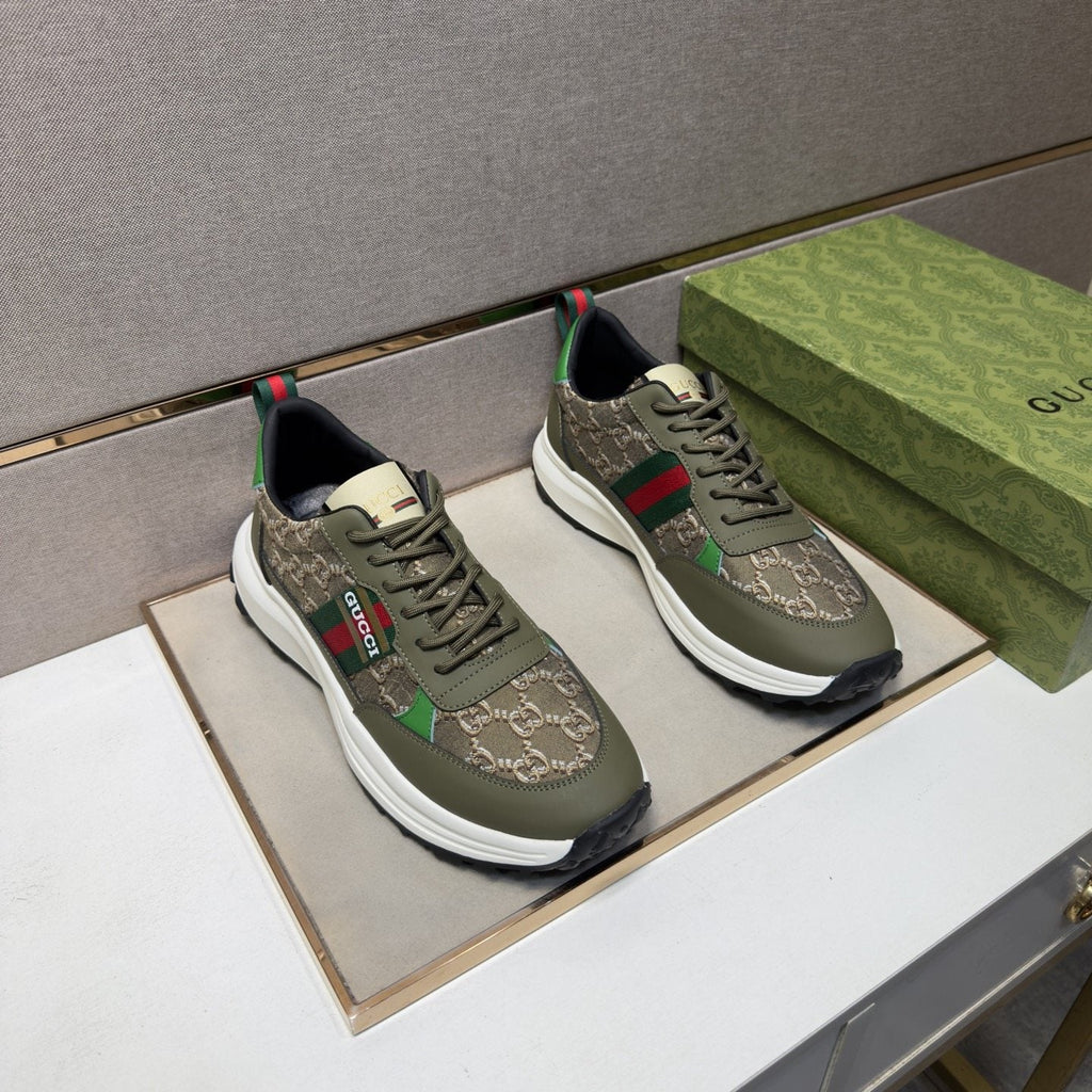 Gucci Green-Red Stripe Men's Sneakers