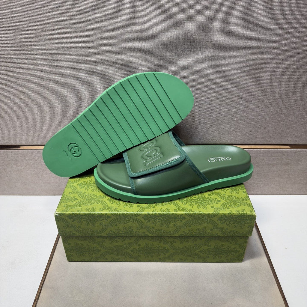 Gucci Men's Raised Logo Slide Sandals