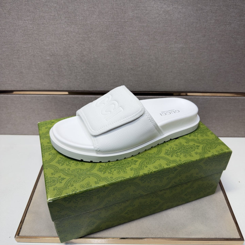Gucci Men's Raised Logo Slide Sandals