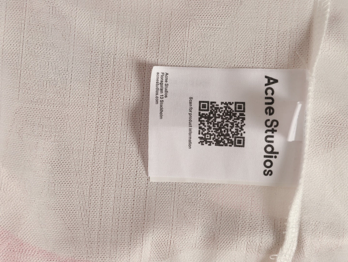 Acne Studios Bow Graphic Football Jersey Long-Sleeve Top - White/Pink
