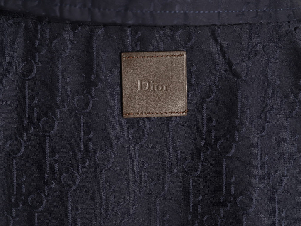 Dior CD Oblique Pattern Button-Front Jacket - Navy