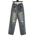 Gucci Distressed Washed-Look Jeans - Dark Gray