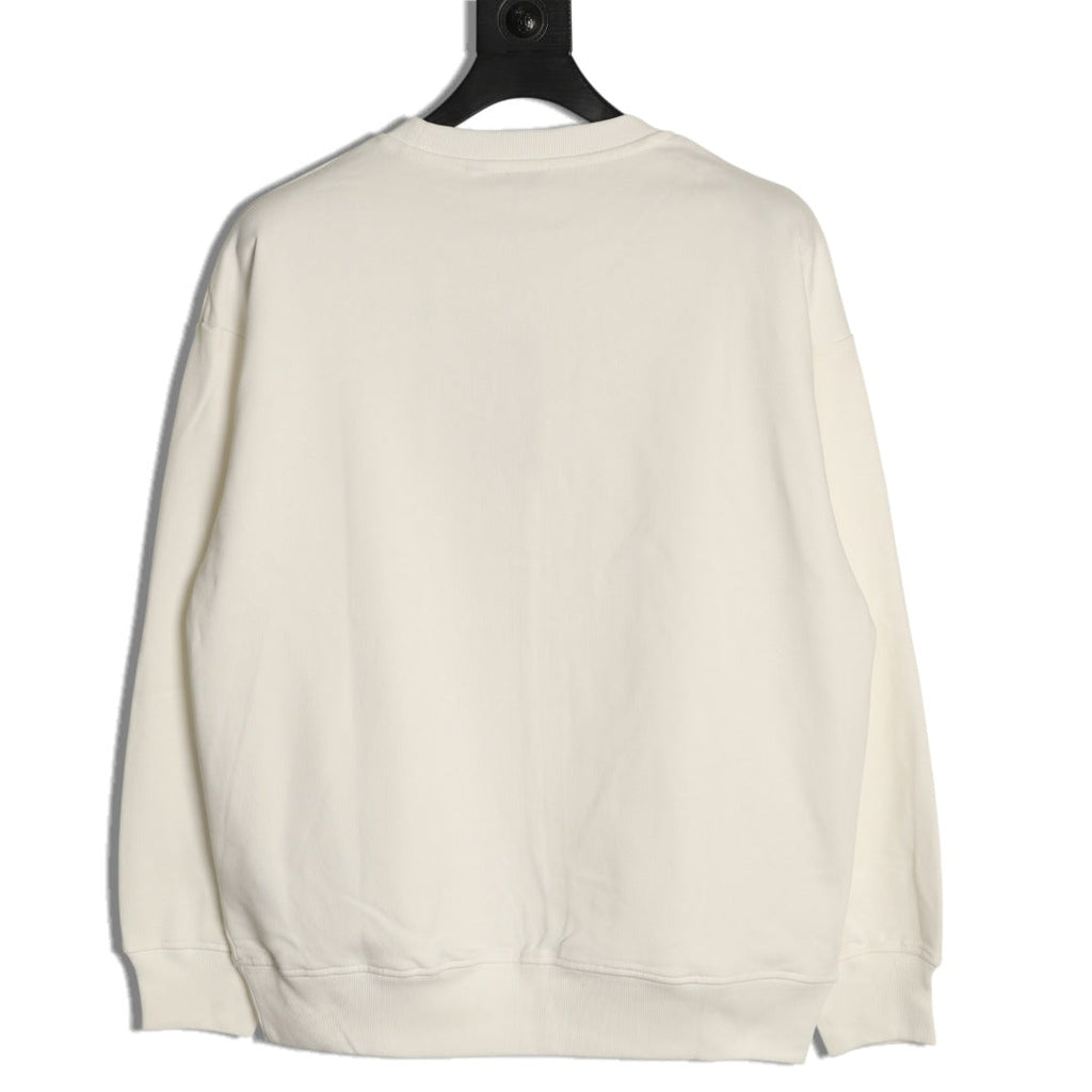 Burberry Teddy Bear Lettering Crewneck Sweatshirt - Cream